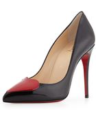 Christian Louboutin Cora Patent Heart Red Sole Pump - Lyst