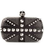 Alexander McQueen 'Jet Stone Union Jack Skull' Box Clutch - Lyst