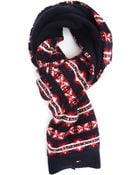 Tommy Hilfiger Blue Double Sided Jacquard Scarf - Lyst