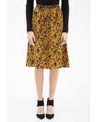 Love 21 Ornate Floral Midi Skirt - Lyst