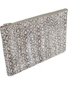 Saint Laurent Snakeskin Zip Pouch - Lyst