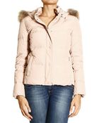 Woolrich Delano Short Down Jacket With Fur On Hood - Lyst
