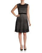 Calvin Klein Striped A-Line Sweater Dress - Lyst