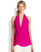 Haute Hippie Silk Surplice Halter Top - Lyst
