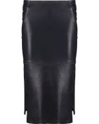 Cris Barros Leather Pencil Skirt - Lyst