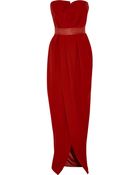 Lanvin Strapless Wrap-Effect Silk-Crepe Gown - Lyst