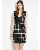 Mango Check Belt Dress - Lyst
