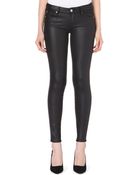 7 For All Mankind Skinny Mid-rise Faux-leather Jeans - Lyst