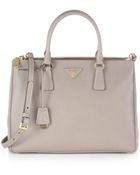 Prada Saffiano Medium Double Zip Tophandle Bag - Lyst