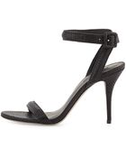 Alexander Wang Antonia Textured Leather Anklewrap Sandal Black - Lyst