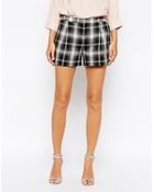 Oasis Check Short - Lyst