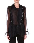 Christopher Kane Python Print Silk Biker Jacket - Lyst