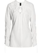 Vera Wang Washed-Silk Blouse - Lyst