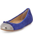 Diane von Furstenberg Bonita Cap-Toe Looped Bow Ballet Flat - Lyst