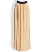 ABS By Allen Schwartz Pleated Mesh Maxi Skirt - Lyst
