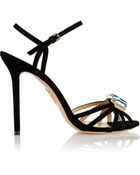Charlotte Olympia Jewel Embellished Suede Sandals - Lyst
