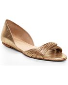 Loeffler Randall Gold Lita Flats - Lyst