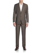 Armani Regular-Fit Plaid Wool Suit - Lyst