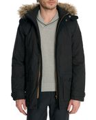 Ted Baker Navy Buttoned And Zipped Parka With Pockets - Lyst