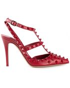 Valentino Rockstud Rouge Pumps - Lyst