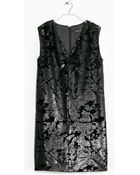 Violeta By Mango Sequined Velvet Dress - Lyst