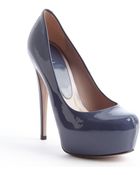Gucci Cobalt Patent Leather Platform Pumps - Lyst