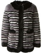 Marc Jacobs Rex Rabbit Striped Coat - Lyst