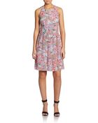 Rebecca Taylor Floral-Print Racerback Dress - Lyst