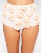 Asos Petal Detail High Waist Bikini Bottom - Lyst