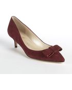 Ivanka Trump Walker Suede Kitten Heel Pumps - Lyst