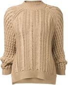 3.1 Phillip Lim Stitch Sleeve Knit Sweater - Lyst