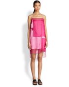 Helmut Lang Silk Organza Squarepaneled Dress - Lyst