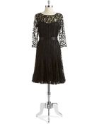 Teri Jon Lace Overlay Illusion Dress - Lyst