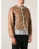 Gosha Rubchinskiy Cropped Faux-Fur Lining Boxy Jacket - Lyst