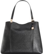 Tommy Hilfiger Th Hinge Saffiano Leather Tote - Lyst