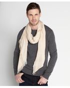 Gucci Beige Striped Gauze Lightweight Scarf - Lyst