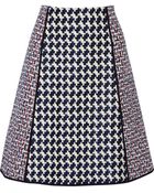 Oscar de la Renta Paneled Cotton-Blend Tweed Skirt - Lyst
