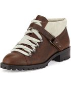 Bettye Muller Zenith Two-Tone Lace-Up Bootie - Lyst