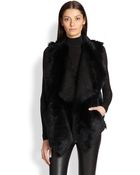Donna Karan New York Reversible Shearling Vest - Lyst