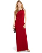 Lauren by Ralph Lauren Sleeveless Beaded Jersey Gown - Lyst
