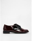 F-troupe Patent Burgundy Butterfly Lace Up Flat Shoes - Lyst