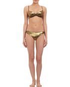 Bronzette Gold Lamé Bikini Bottom - Lyst