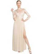 Elie Saab Embellished Lace & Silk Georgette Dress - Lyst
