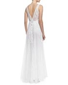 Sue Wong Sleeveless Lace & Beaded Gown With Godets - Lyst
