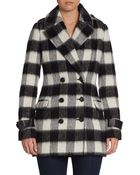 Mackage Double-Breasted Leather-Accented Peacoat - Lyst