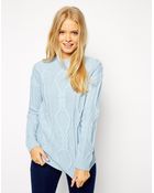 Asos Oversized Cable Jumper - Lyst