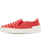 Valentino Red Rockstud Slip_On Sneakers - Lyst