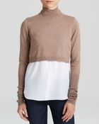T Tahari Emily Mixed Media Top - Lyst
