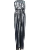 Lanvin Lamé Strapless Silkblend Dress - Lyst