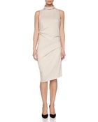 Halston Heritage Sleeveless Cowl-Neck Dress - Lyst